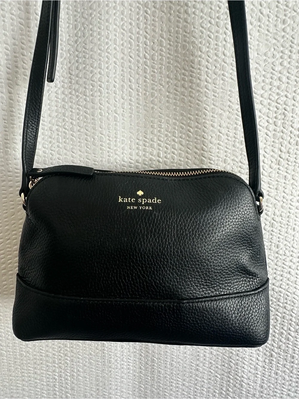 Kate Spade Southport Avenue Hanna Black Pebbled Leather Crossbody Shoulder Bag
